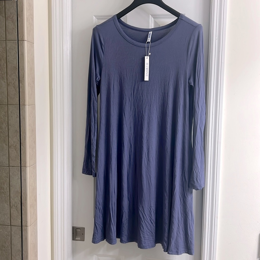 Himone Long Sleeve Casual T-Shirt Swing Dress. Womens XL